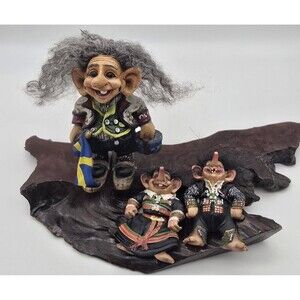 Allan Flink Souvenir Gnome Skier Troll Sweden Flag Scandinavian & Magnets Lot